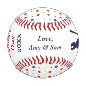Balle De Baseball Stars Fête des pères Keepsaké Baseball (Devant)