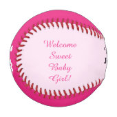 Balle De Baseball Statistiques de naissance rose Triplet Girl (Devant Gauche)