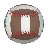 Balle De Baseball Steampunk Clock and Turquoise Roses on Striped (Devant)