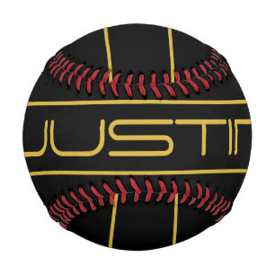 Balle De Baseball Style moderne Editable Or Texte & Grilles
