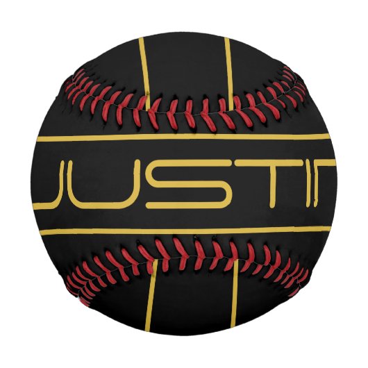 Balle De Baseball Style moderne Editable Or Texte & Grilles (Dos)