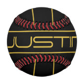 Balle De Baseball Style moderne Editable Or Texte & Grilles (Devant)