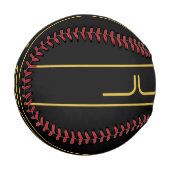 Balle De Baseball Style moderne Editable Or Texte & Grilles (Devant Gauche)