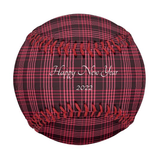 Balle De Baseball Style Plaid de Noël (Devant)