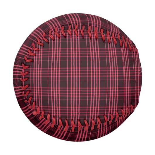 Balle De Baseball Style Plaid de Noël (Devant Gauche)