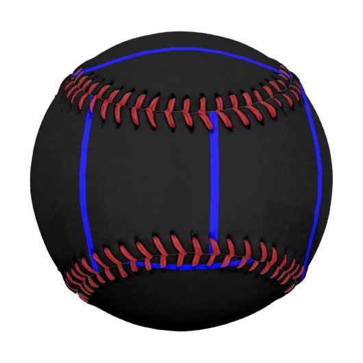 Balle De Baseball Style vertical Symbolique Ligne Bleue Mince (Devant)