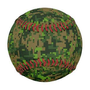 Balle De Baseball Style Woodland Camouflage vert numérique Accent