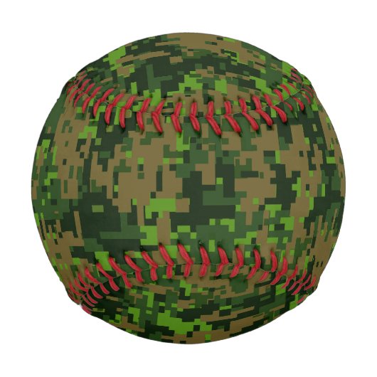 Balle De Baseball Style Woodland Camouflage vert numérique Accent (Devant)