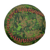 Balle De Baseball Style Woodland Camouflage vert numérique Accent (Devant Gauche)