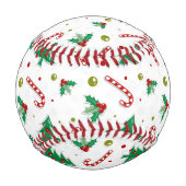 Balle De Baseball sucres de canne, mélèzes et arbres de Noël (Dos)