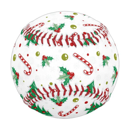 Balle De Baseball sucres de canne, mélèzes et arbres de Noël (Devant)