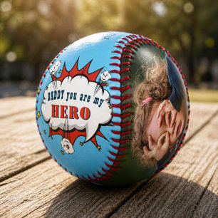 Balle De Baseball Super Papa Héros Super-héros Papa Fête des Pères P