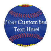 Balle De Baseball Super Papa Rouge Jaune Bleu Fête des pères Superhe (Devant)