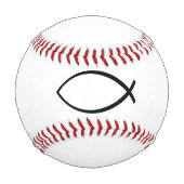 Balle De Baseball Symbole Christian Fish (Ichthys) (Dos)