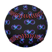 Balle De Baseball Symbole de Neon Infinity par Glowing Hummingbird (Dos)