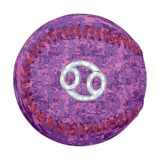 Balle De Baseball Symbole moderne du cancer Zodiac Camouflage numéri (Devant Gauche)