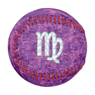 Balle De Baseball Symbole Virgo Style Camouflage numérique Fuchsia r