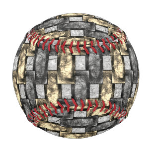Balle De Baseball Tache grise et dorée, pièces rectangulaires sculpt