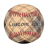 Balle De Baseball Tartan beige et Brown (Dos)