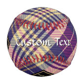 Balle De Baseball Tartan mauve, or et bleu (Dos)
