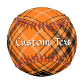 Balle De Baseball Tartan orange d'Halloween (Dos)