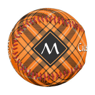 Balle De Baseball Tartan orange d'Halloween