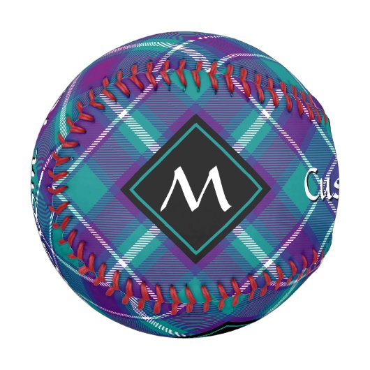 Balle De Baseball Tartan vert de mer, violet et bleu (Devant Gauche)