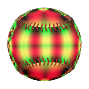 Balle De Baseball Tartan vert et rouge coloré