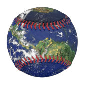 Balle De Baseball Terre continents et océans bleu vert globe (Dos)