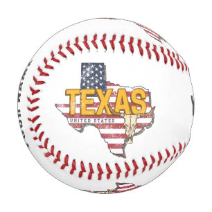 Balle De Baseball Texas State États-Unis Retro Carte Vintage USA