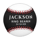 Balle De Baseball Texte customisé Mariage Faveur Anneau Porteur Gard (Devant)
