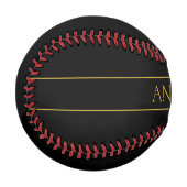 Balle De Baseball Texte et lignes Gold personnalisables (Devant Gauche)