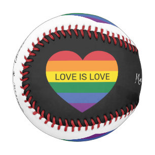 Balle De Baseball Texte personnalisé Amour arc-en-ciel
