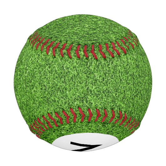 Balle De Baseball texture de l'herbe verte monogramme (Dos)