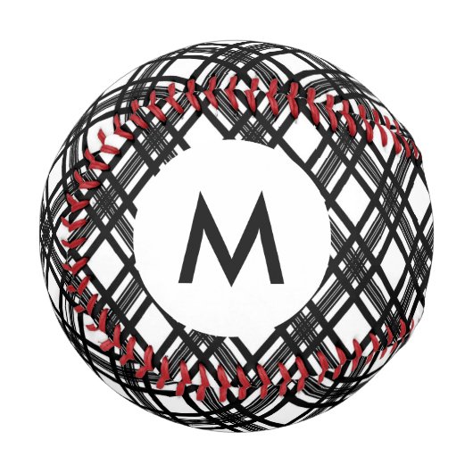 Balle De Baseball Texture des bandes de monogramme (Devant Gauche)