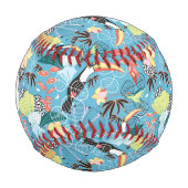 Balle De Baseball Texture tropicale avec toucans et colibris (Devant)