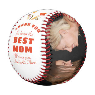 Balle De Baseball Thank you Best Mom Flower Mother`s Day Photo