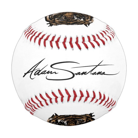 Balle De Baseball Tiger face (conception de signature) (Dos)
