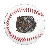 Balle De Baseball Tiger face (conception de signature) (Devant Gauche)