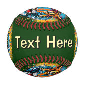 Balle De Baseball Tiger Head Rainbow colors paint stains (Devant)