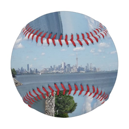 Balle De Baseball Toronto Vue Skyline Depuis Le Lac (Devant)