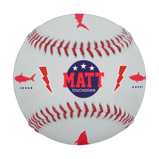 Balle De Baseball touchdown personalizeń with sharks and bolts (Devant)