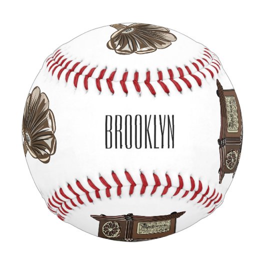 Balle De Baseball Tourne-disque dessin animé (Devant)