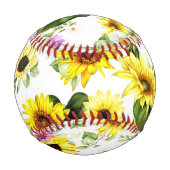 Balle De Baseball Tournesol à l'aquarelle 7 (Dos)