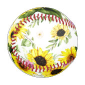 Balle De Baseball Tournesol à l'aquarelle 7 (Devant Gauche)