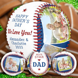 Balle De Baseball Toute Star DAD Custom 4 Photo Happy Fête des pères