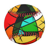 Balle De Baseball Triangle Coloré Géométrique Moderne (Dos)