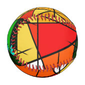 Balle De Baseball Triangle Coloré Géométrique Moderne (Devant Gauche)