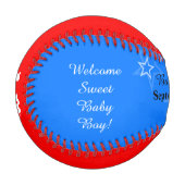 Balle De Baseball Triplet Boy Birth Stat Rouge Blanc Bleu (Devant Gauche)