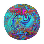 Balle De Baseball Trippy Sky Blue Abstrait Retro Liquid Swirl (Dos)
